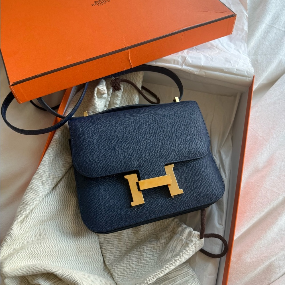 SOLD! Hermes Constance 18 navy blue